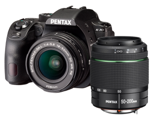 Pentax K-70 Double Kit 18-50mm WR + 50-200mm WR Black