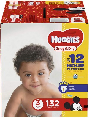 Huggies Snug & Dry Giga Jr Pack - 132 pieces, Size 3 - Disney Mickey Mouse (036000431087) (Ražots ASV)