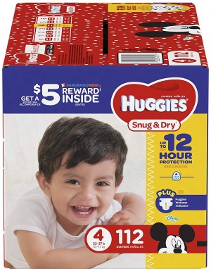 Huggies Snug & Dry Giga Jr Pack - 112 pieces, Size 4 - Disney Mickey Mouse (036000431117) (Ražots ASV)