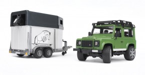 Bruder Land Rover Defender with Horse Trailer & Horse (02592)