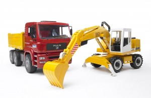 Bruder MAN TGA Construction Truck and Liebherr Excavator (02751)